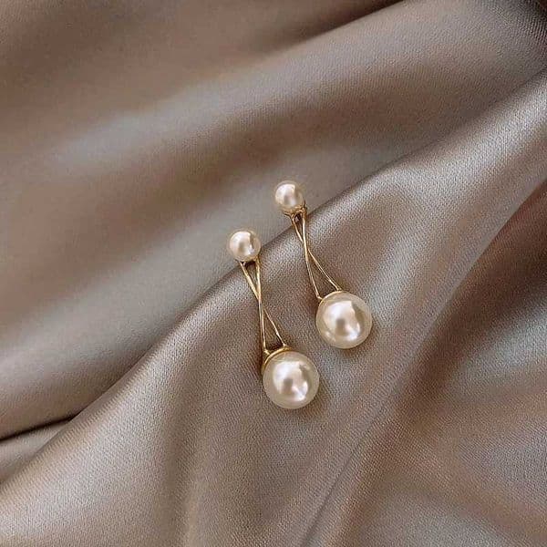 Korean Fashion Exquisite Basic Cross Geometric Simulated Pearl Earrings Simple Elegant Goddess Stud Earrings WholesaleX241119