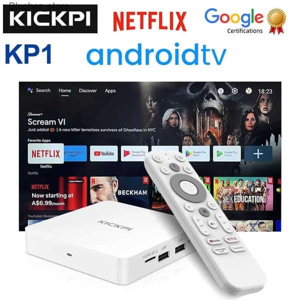 Set Top Box KICKPI KP1 Google Netflix TV Box Android 11 Amlogic S905Y4 2GB 32GB Support AV1 1080P H.265 4K Wifi BT Voice Input Media Player Z260122