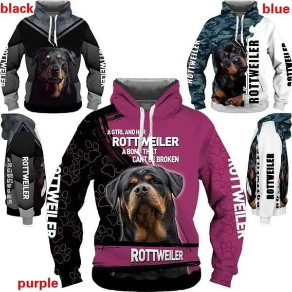 3D printed animal fun Rowena dog hoodie mens casual zipper sportswear loose oversized mens hoodie X241120