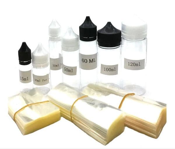 wholesale Clear PVC Heat Wrap for 15ml 30ml 50ml 60ml 100ml 120ml Bottle Film Shrink Seal