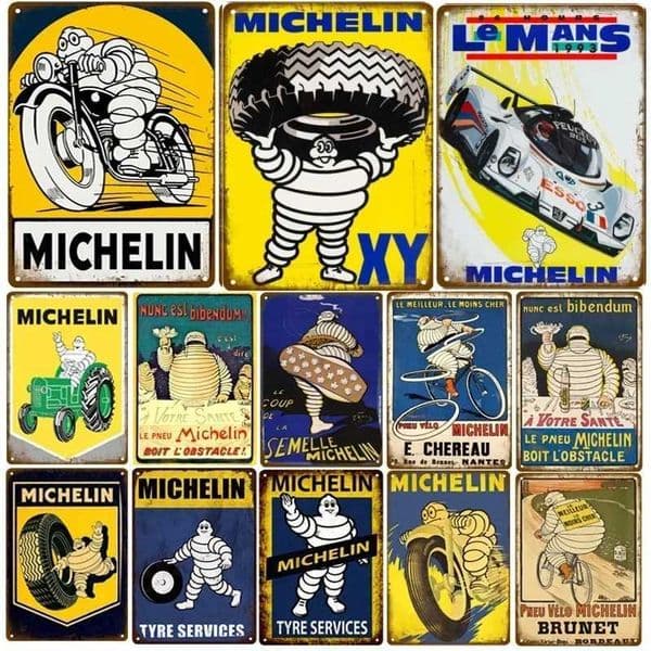 Retro Tin Sign with Tire Brand for Car and Motorcycle Fans - Metal Plate Poster for Shabby Walls and Decorative Garage ArtXJ241120