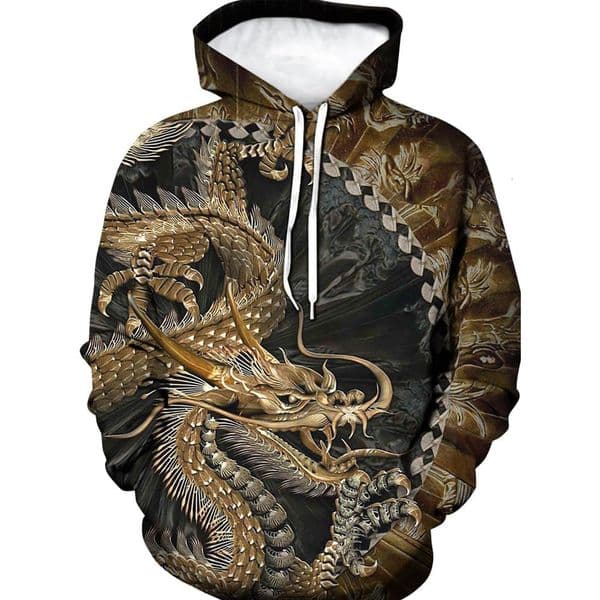 Hoodie for Mens Womens Mens Novelty Dragon Graphic Hoodie Sweatshirt Pullover with Pocket Graphic Hoodies sweatshirt color