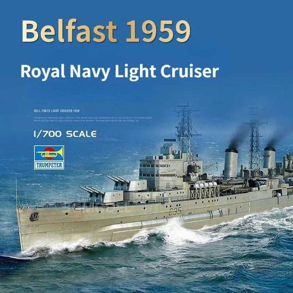 Small 06702 model ship 1/700 scale ship HMS Belfast 1959 Royal Navy light cruiser model kit military model hobby DIY W241120