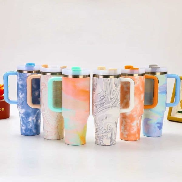 40 oz vacuum stainless steel inflatable water bottle with lid and straw vacuum flame M241121