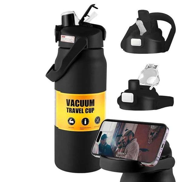 Portable thermostat with straw 304 stainless steel thermostat g coffee cup sports vacuum valve hot and cold water bottle M241121