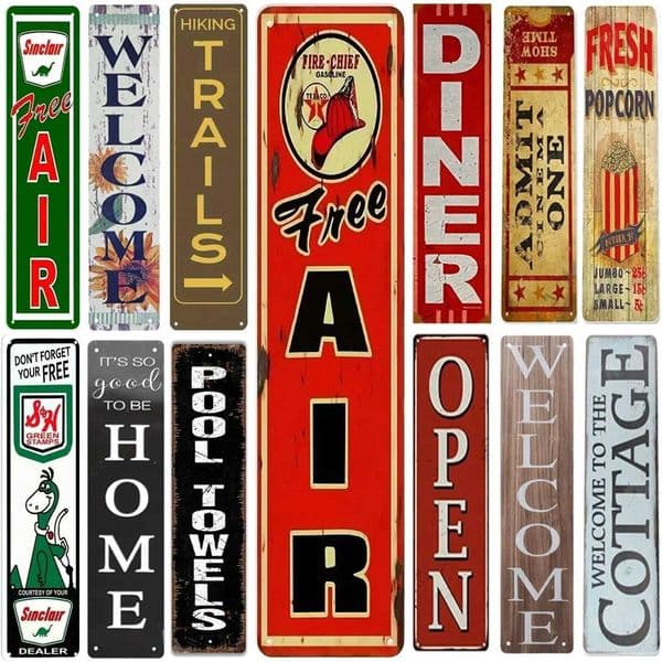 Decor Free Air Gas Oil Vintage Tin Signs Funny Street Metal Signs Country Road Sign for Home Wall Cafe Bar Man Cave OutdoorXJ241120