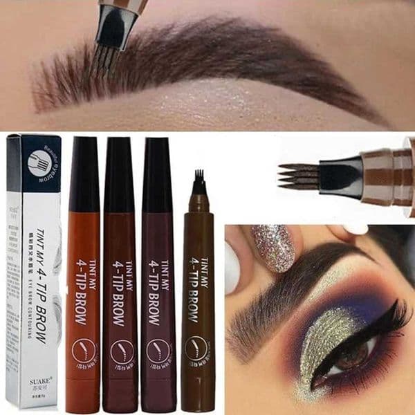 4 Splitted Head Eyebrow Pencil Long Last Smudge Proof Waterproof Sweat Proof High Pigmented Easy Applying Liquid Eyebrow PencilXJ241121