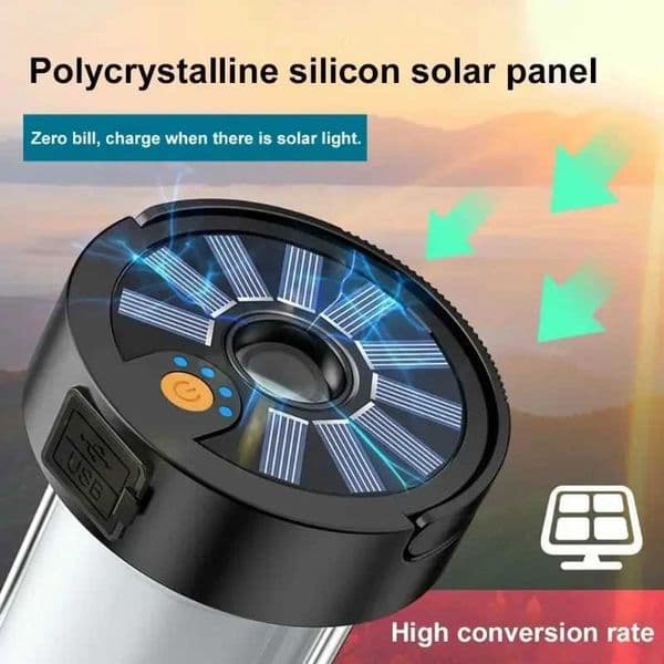 New Arrival Portable solar cam light charger with bright flash 350LM outdoor waterproof and ventilated work light Z241121