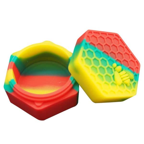 10pcs Nonstick Honeybee containers 26ml hexagon honey bee shape silicone container jars storage jar