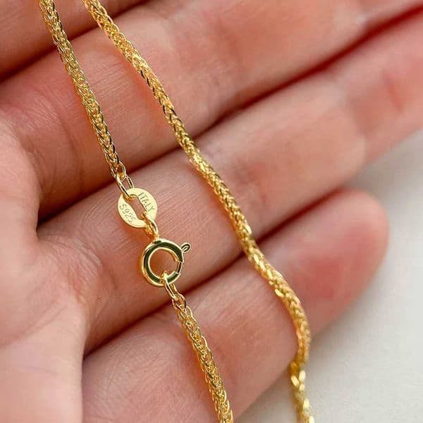 Chain For Man 35-90Cm 1.5Mm Gold woman necklace 925 Sterling Silver Chopin Necklace Womens Italian Mens Jewelry Kolye Collane Collier Ketting Crystal
