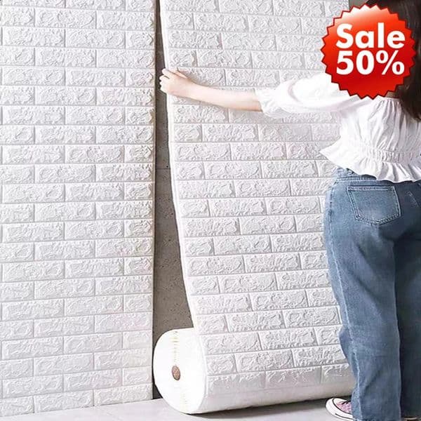 10M Self Adhesive 3D DIY Wallpaper Wall Stickers Soft Foam Brick White Vintage Living Bedroom Home Decor stickers muraux 241121