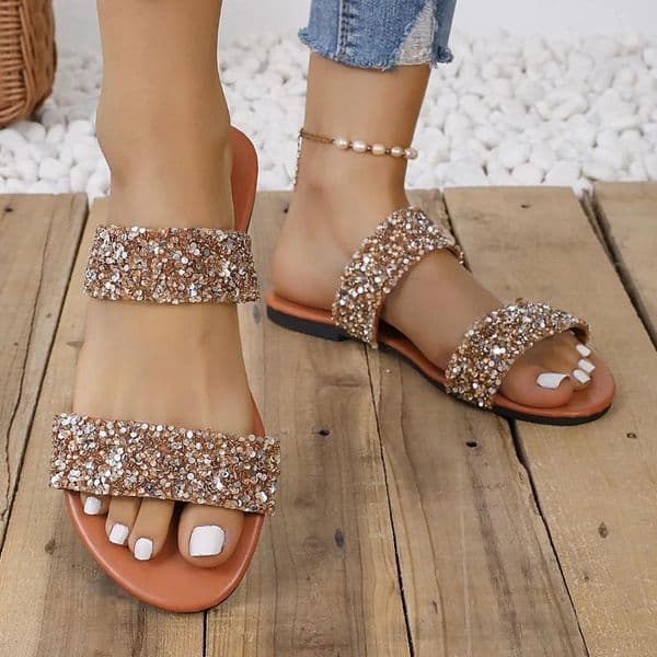 Slippers 2024 Summer Women Outdoor Fashion Casual Sandals For Flats Flip Flops Open Toe Luxury Slides