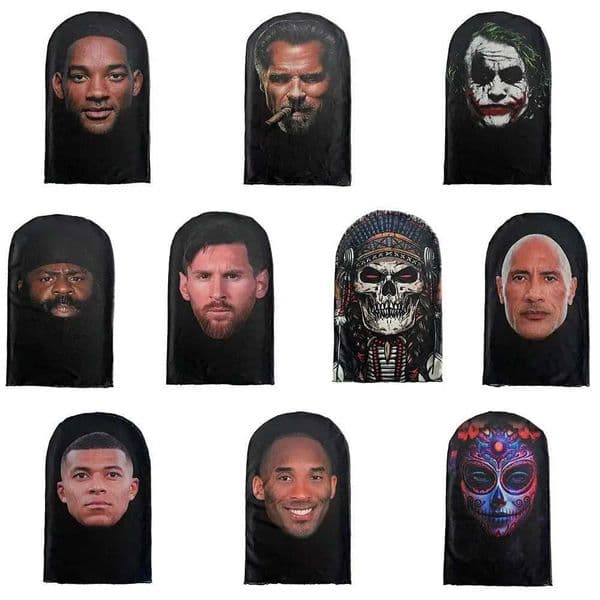 3D Seamless Celebrity Mesh Face Mask Magic Funny Riding Scarf Neckchief Dust Head Cover Sunscreen Headwear Men Women CosplayXJ241122