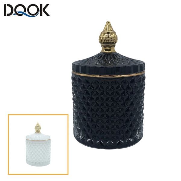 Art y Glass Storage Jar Aromatherapy Bottle with Lid Minimalist Household Cotton Swab Jewelry Box 241121