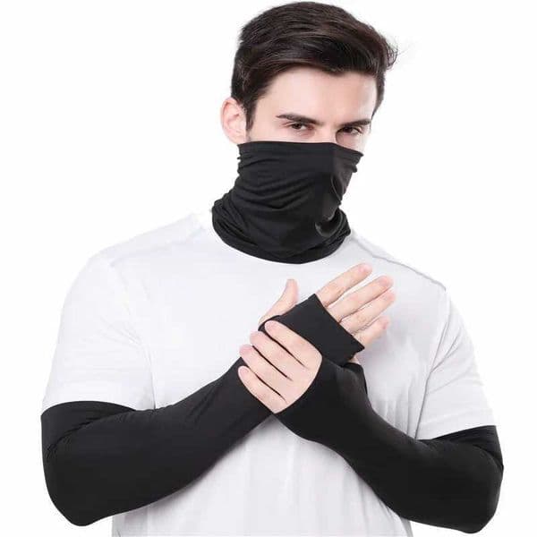 New Quick-drying Breathable Fishing Cycling Sports Riding Turban Ice Silk Sleeves Summer Face Mask Scarves Arm Sleeves SunscreenXJ241122