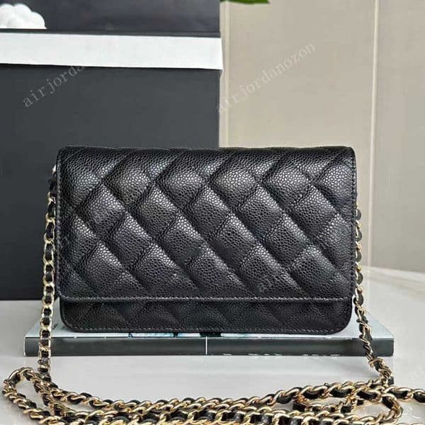 Cosmetic Cases Top Quality Fashion Bag Women Designer bag CLASSIC Wallet On Chain caviar Woc bags Grained Shiny Calfskin Crossbody Bags Shoulder Purse