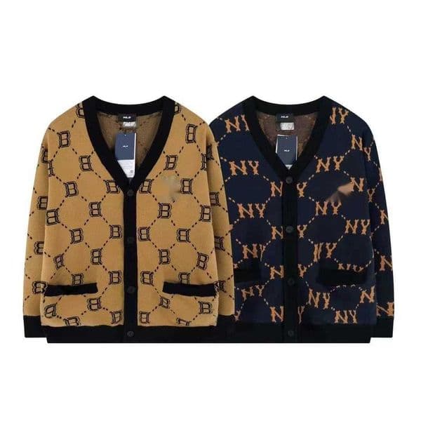 Men's Sweaters High Quality New Autumn Cashmere Knitted Jacquard Diamond Check With Presbyopia Knitted Cardigan Coat Sweater Y241122