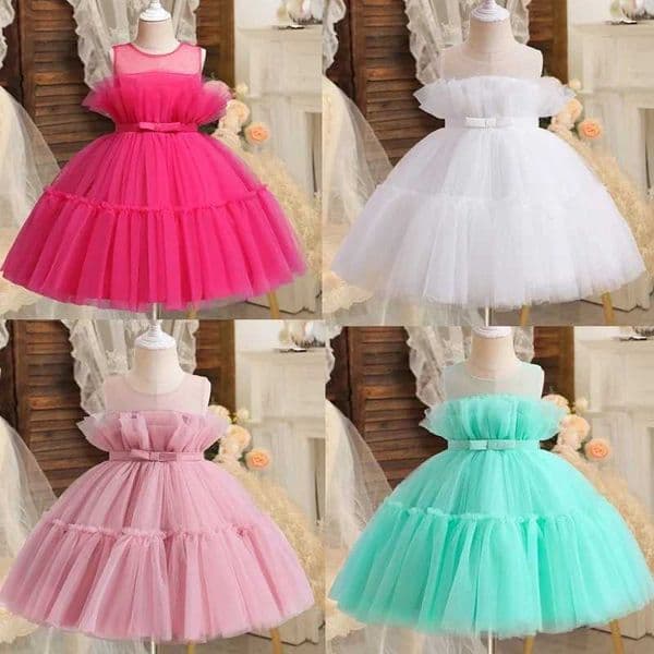 Baby Dress Girls Childrens Wedding Bridal Dress Childrens Chiffon Birthday Princess Party Dress Baby Dress Vestitos 1-5 years W241122