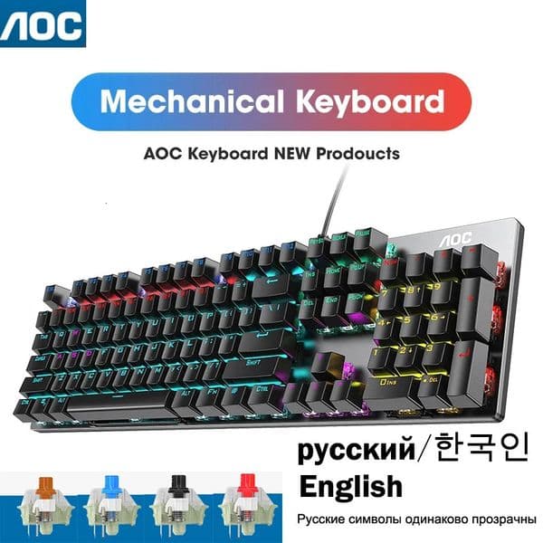 GK410 104 Keys Metal Panel Mechanical Keyboard RGB Light green black tea axis esports full nonimpact game computer keyboard 240418 26L0313