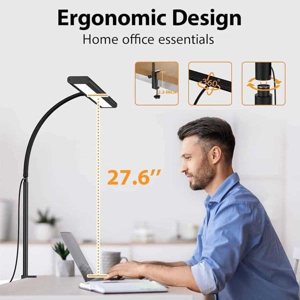 LED desk lamp for office and home use eye health desk lamp with stepless dimming adjustable flexible gooseneck adjustable light X24112212