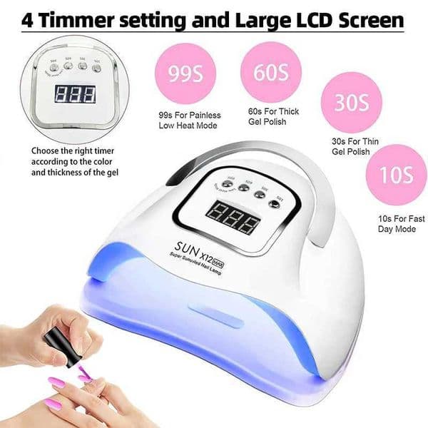 New Arrival 280W UV LED nail lamp used for nail processing drying lamp power 66LED nail dryer with large LCD touch nail art salon equipment Z241123