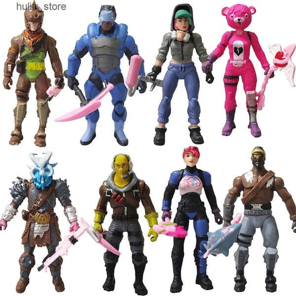 Action Toy Figures 8Pcs/Set Fortnite Toys 10cm Action Figure Model Game Fornite Toy Doll with Weapon Kids Boys Birthday Xmas Gift L260615