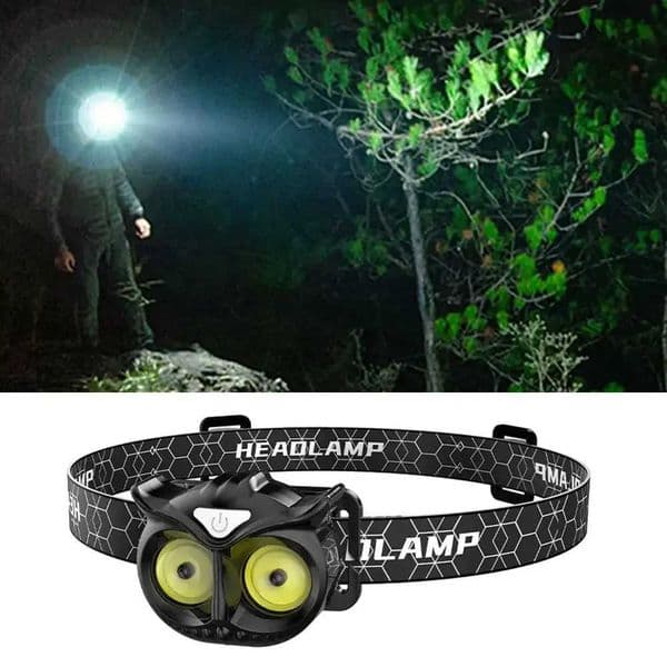 New Arrival COB owl light waterproof USB charging light with hook suitable for childrens running fishing riding cam Z241122