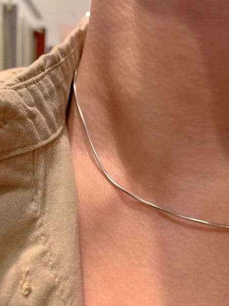1.2mm Basic Stainless Steel Choker Fashion Simple Square Snake Bone Chain Necklace For Men Trendy Jewelry AccessoriesX241122