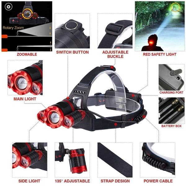 New Arrival Powerf light USB charging motion sensor light waterproof D light front flashlight outdoor running camera Hiking Z241122