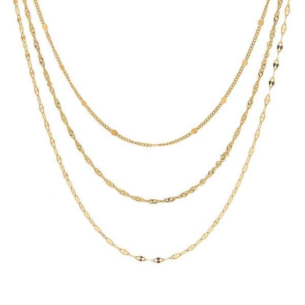 Youthway 18K Gold Color Stainl Steel Three Layer Necklace Jewelry Women Gold Color Pvd Plated Elegant Gala NewX241123