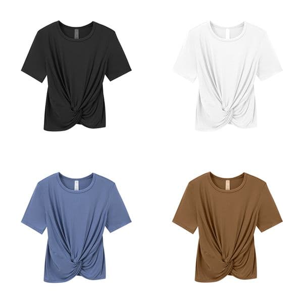 LL Women's Yoga Short-Sleeve Shirt Quick Dry Breathable Pullover Crewneck Cropped T-Shirt Running Tank Laidback Summer Outdoor Elasticity Soft Tee Matching Shorts