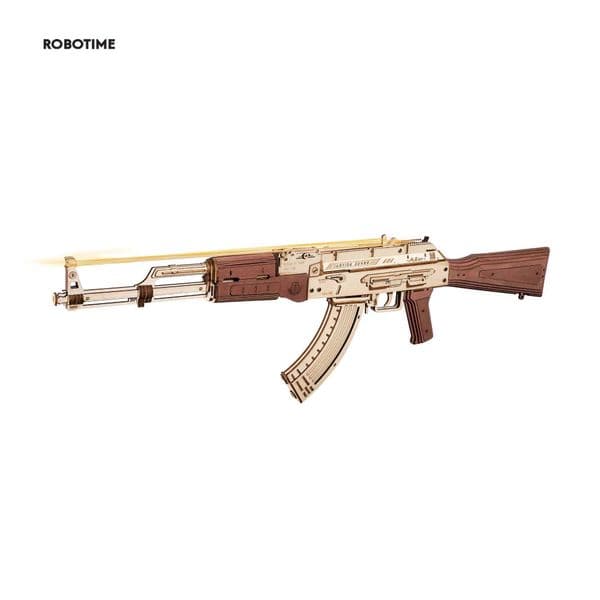large puzzle Wooden Puzzle Robotime Rokr Automatic Rifle Ak47 3D Gun Fun DIY Building Blocks Toy Children Adult Justice Guardian Wooden Puzzle