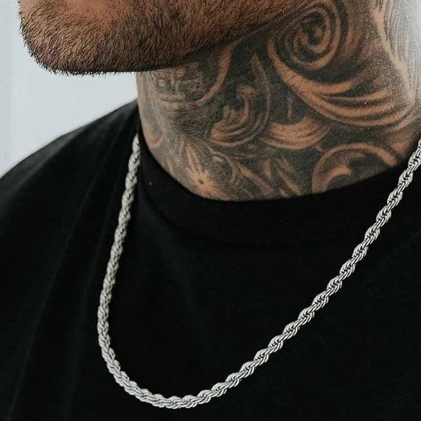 Rope Chain Necklace Stainless Steel Twisted Rope Link Chain Long Necklaces 16 To 36 inchX241122