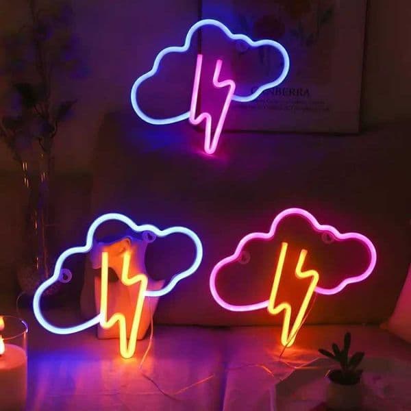 Cloud Lightning LED Neon Sign Night Light Battery/USB Operated for Childrens Room Party Home Bar Lamp Gift Decoration Z241123