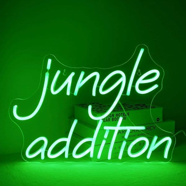 Jungle Addition LED Neon Sign for Wall Decor Jungle Theme Birthday Wedding Party Living Room Business Gift USB Powered Green Z241123