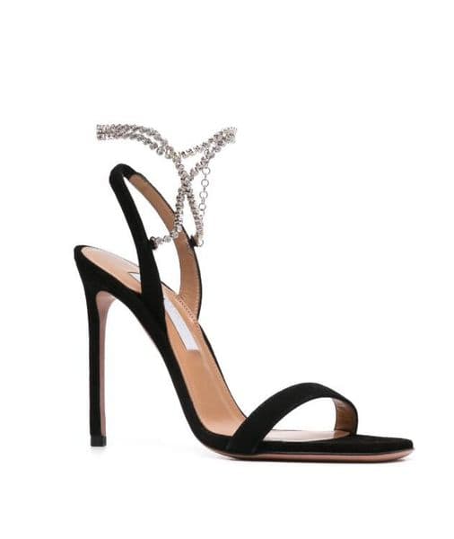 Bridal Wedding Sue high-heeled sandals Shoes Crystal Famous Designer Women Open Toe Stiletto Heel Ankle Strap Sexy Lady Pumps Black White Red Nude Gold EU35-43