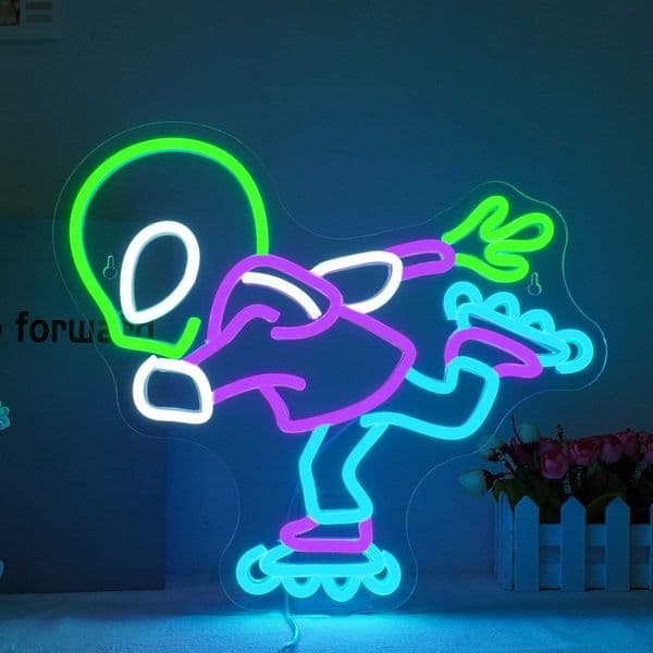 Alien Neon Sign for Wall Decor Dimmable Funny Alien Led Light Sign Man Cave Bedroom Light Up Sign Hip Hop Party Teens Gift Z241123