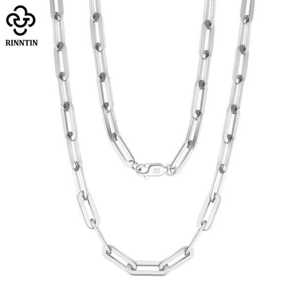 Luxury for woman Designer Rinntin 925 Sterling Paperclip Neck Fashion 14K Gold Link Chain Necklaces For Wen Silver Dainty Jewelry Sc39 Free Shipping
