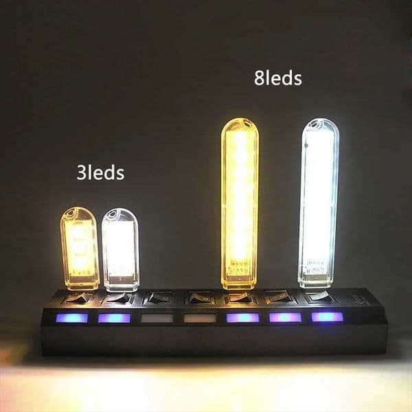 Portable e-book light 3-24 LED mini USB LED reading light night light flashlight power bank laptop camping reading light X241122
