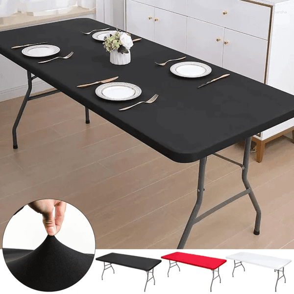Table Cloth 1PC Washable Rectangular Tablecloth For Outdoor Parties And Camping- Foldable Elastic Fitted - 4ft/6ft Size Fabric Home