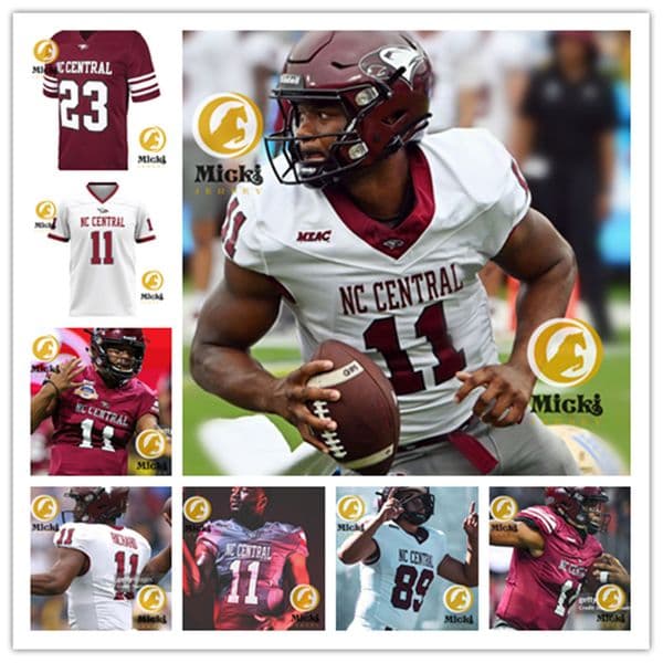Davius Richard North Carolina Central University Football Jersey Ryan Smith Miles Campbell Wisdom Asaboro Dylan Hall Josh Harris Custom Stitched NCCU Jerseys