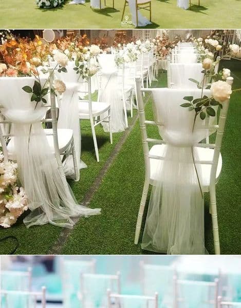 Background decorative yarn behind the chair el banquet outdoor wedding ribbon big holiday performance birthday party 5 pieces 241125