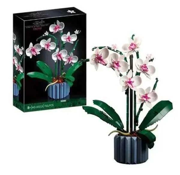Moc Bouquet Orchid Block wer Succents Potted Building Block Suitable for 10311 Rantic Kit Assembled Building Toys Girl Gifts M241125