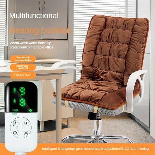 220V seat heating pad electric heating pad office chair backrest integrated constant temperature pad 3-speed adjustable temperature 241209