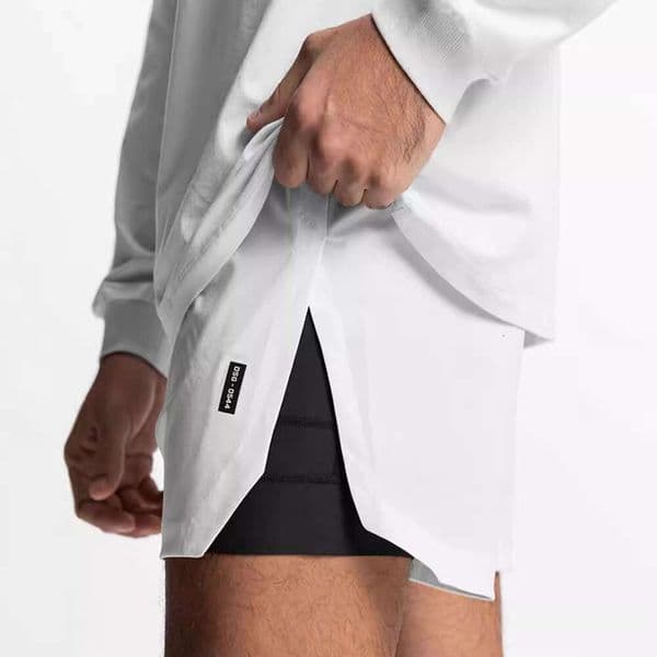 Summer Men's Shorts Wearing American Fashion Brand Fake Two Piece Sports Quick Drying Running Five Points B4