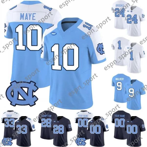 North Carolina Tar Heel College Football Jersey 15 Conner Harrell 28 Omarion Hampton 18 Bryson Nesbit 21 Davion Gause Custom NCAA Football Jerseys Mens Womens Youth