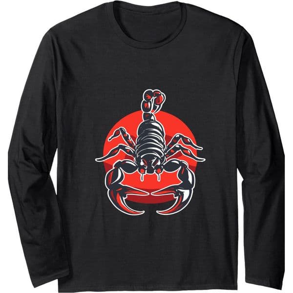 Long Sleeve Shirts for Men sweatshirt Realistic Black Scorpion Design Long Sleeve Tee Streetwear Casual tops clothes cool