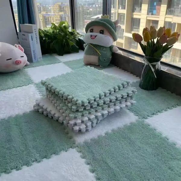 Plush carpet bedroom splicing square thick floor mat living room large area full bed carpet balcony mat 241125