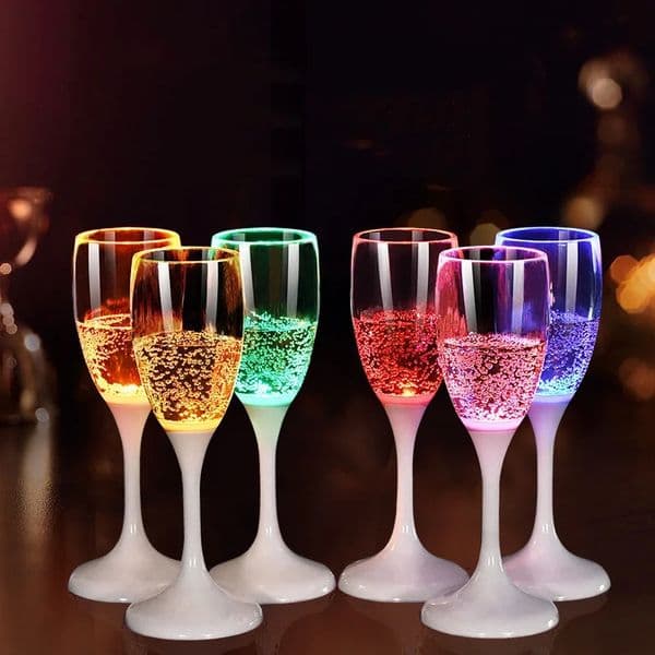 6 pieces of wine glass wedding champagne couple wedding wine glass banquet wedding decoration LED luminous creative cup 241126