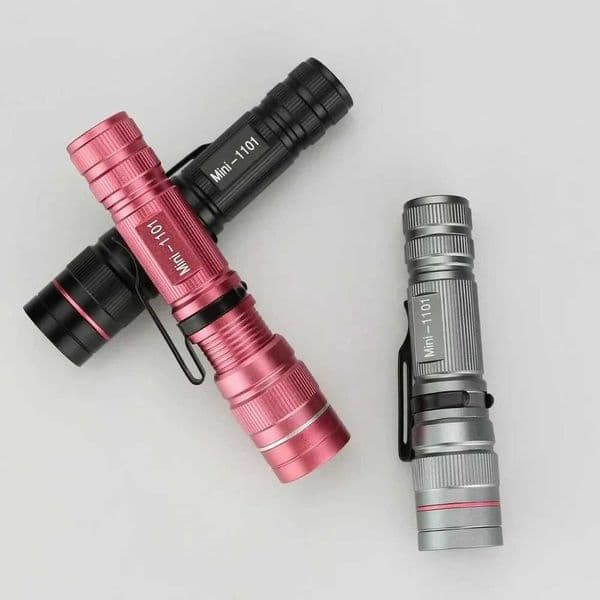 Mini Bright LED Flashlight Grey/Pink/Black Portable Emergency Light Night Travel Camping Exploring Work Essential Light Z241126